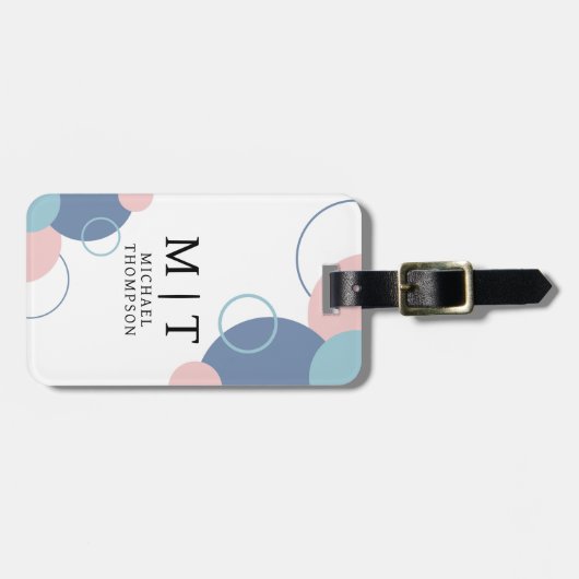 Étiquette À Bagage Abstract Geometric Circle Design Background (Devant horizontal)