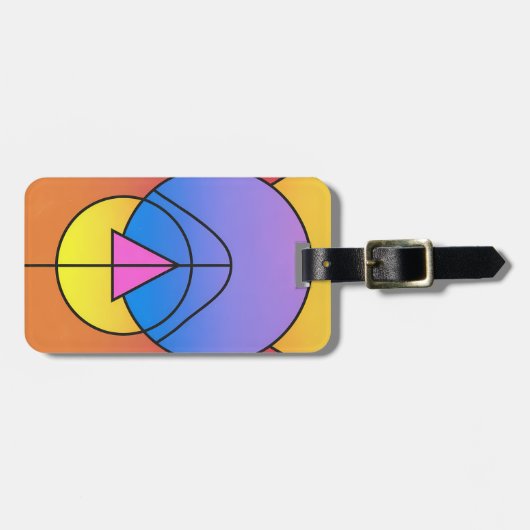 Étiquette À Bagage Abstract Geometric Circles Line Colorful Poster (Devant horizontal)