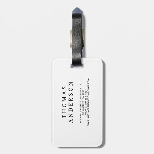 Étiquette À Bagage Abstract Orange-Black Geometric Background (Dos Vertical)