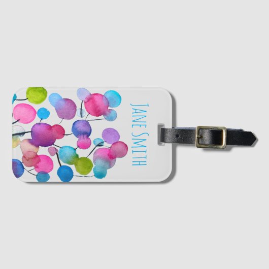 Étiquette À Bagage Abstract rose Summer Tree art (Devant Horizontal)