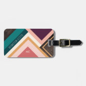 Étiquette À Bagage Abstraction géométrique moderne de fibre de bois (Devant horizontal)