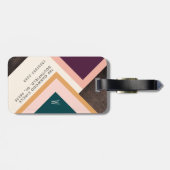 Étiquette À Bagage Abstraction géométrique moderne de fibre de bois (Dos horizontal)