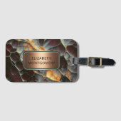 Étiquette À Bagage Abstrait biologique avec plaque signalétique en br (Devant Horizontal)