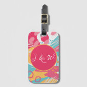 Étiquette À Bagage Abstrait coloré Personnalisé (Devant Vertical)