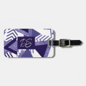 Étiquette À Bagage abstrait Cool des années 80 | Monogramme de formes (Devant horizontal)