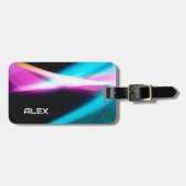 Étiquette À Bagage Abstrait Cyan, Magenta & Black coque iphone dynami (Devant horizontal)