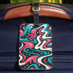 Étiquette À Bagage Abstrait Graffiti - Style d'art à lignes audacieus
