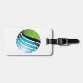 Étiquette À Bagage Abstrait Green and Blue Globe Modern Earth (Devant horizontal)