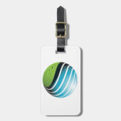 Étiquette À Bagage Abstrait Green and Blue Globe Modern Earth (Devant Vertical)