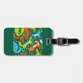 Étiquette À Bagage Abstrait Motif de chat Whimsical moderne animal de (Devant horizontal)