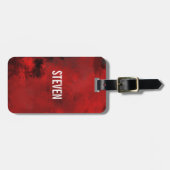 Étiquette À Bagage Abstrait noir et rouge moderne - Sombre mystérieux (Devant horizontal)