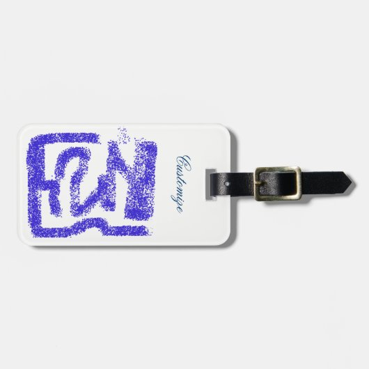 Étiquette À Bagage abstrait pulvérisé bleu Thunder_Cove (Devant horizontal)