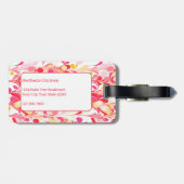 Étiquette À Bagage Abstrait Retro Marble rose Personnalisé (Dos horizontal)