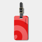 Étiquette À Bagage Abstrait rouge moderne (Devant Vertical)