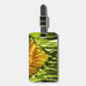 Étiquette À Bagage Abstrait tournesol rétro funky, géométrie effrayée (Devant Vertical)