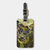 Étiquette À Bagage Abstrait vert olive Avignon personnalisé (Devant Vertical)