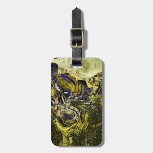 Étiquette À Bagage Abstrait vert olive Avignon personnalisé (Devant Vertical)