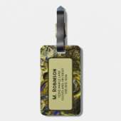 Étiquette À Bagage Abstrait vert olive Avignon personnalisé (Dos Vertical)