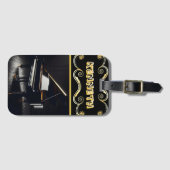 Étiquette À Bagage Accessoire de briquet d'illustration de piano de q (Devant Horizontal)