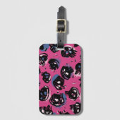 Étiquette À Bagage Accessoires de voyage en émo rose scull (Devant Vertical)