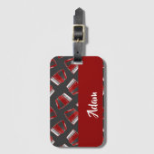 Étiquette À Bagage Accordéon marron gris (Devant Vertical)