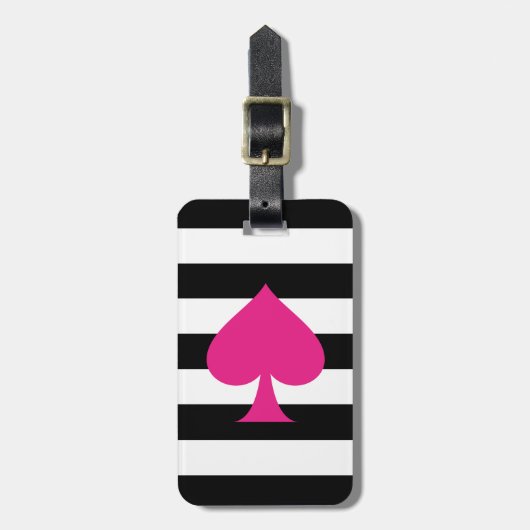 Étiquette À Bagage Ace rose des pique (Devant Vertical)