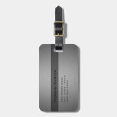 Étiquette À Bagage Acier brossé deux formes (Devant Vertical)