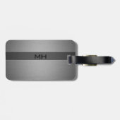 Étiquette À Bagage Acier brossé deux formes (Dos horizontal)