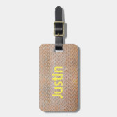 Étiquette À Bagage Acier en tôle diamant rouillé (Devant Vertical)