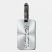 Étiquette À Bagage Acier inoxydable Texture métallique Image Texte pe (Dos Vertical)