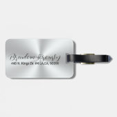 Étiquette À Bagage Acier inoxydable Texture métallique Image Texte pe (Dos horizontal)