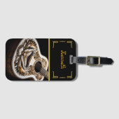 Étiquette À Bagage Acoustique blanc et or (Devant Horizontal)