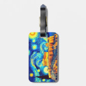 Étiquette À Bagage Acropole nocturne étoilée Athènes Grèce (Dos Vertical)