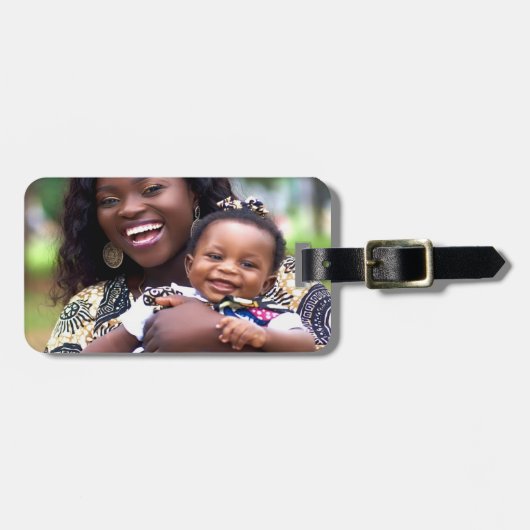 Étiquette À Bagage Add Baby Photo Customize Personalize (Devant horizontal)