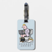 Étiquette À Bagage Addict à Internet. Sur les toilettes. (Dos Vertical)