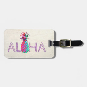 Étiquette À Bagage Adorable Aloha Hawaïen Personnalisé aux Ananas