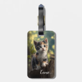 Étiquette À Bagage Adorable Calico Kitten (Dos Vertical)