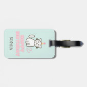 Étiquette À Bagage Adorable Chat dans un Casquette d'anniversaire (Dos horizontal)