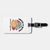 Étiquette À Bagage Adorable chat et chien Hug - Meow & Woof Design (Devant horizontal)
