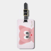 Étiquette À Bagage adorable chat mignon, points -Personnalisé (Devant Vertical)