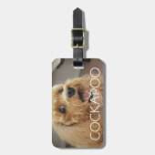 Étiquette À Bagage Adorable Cockapoo Chien souriant Personnalisé (Devant Vertical)