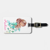 Étiquette À Bagage Adorable Filles de sirènes afro-américaines (Devant horizontal)