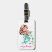 Étiquette À Bagage Adorable Filles de sirènes afro-américaines (Devant Vertical)