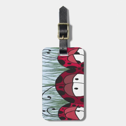 Étiquette À Bagage adorable Ladybugs (Devant Vertical)