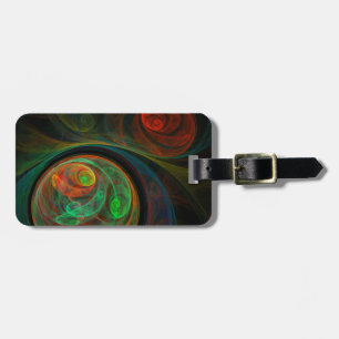 Étiquette À Bagage Adresse Art Abstrait vert de renaissance