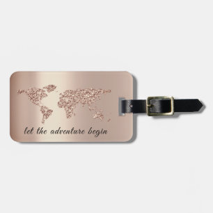 Étiquette À Bagage Adresse de la carte du monde laisser l'aventure co