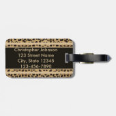 Étiquette À Bagage Adresse de tache de léopard personnalisée (Dos horizontal)