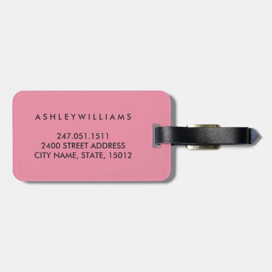 Étiquette À Bagage Adventure Await and Pink World Map (Dos horizontal)