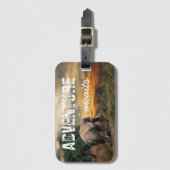 Étiquette À Bagage "Adventure Await" Thaïlande Elephant (Devant Vertical)