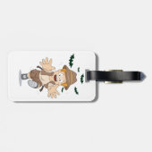 Étiquette À Bagage Adventure Explorer Kid Running from Bats (Dos horizontal)